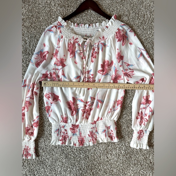 Flying Tomato Floral Sheer Polyester Ruffled Blouse Woman’s Size M NWOT Preppy - Picture 12 of 13